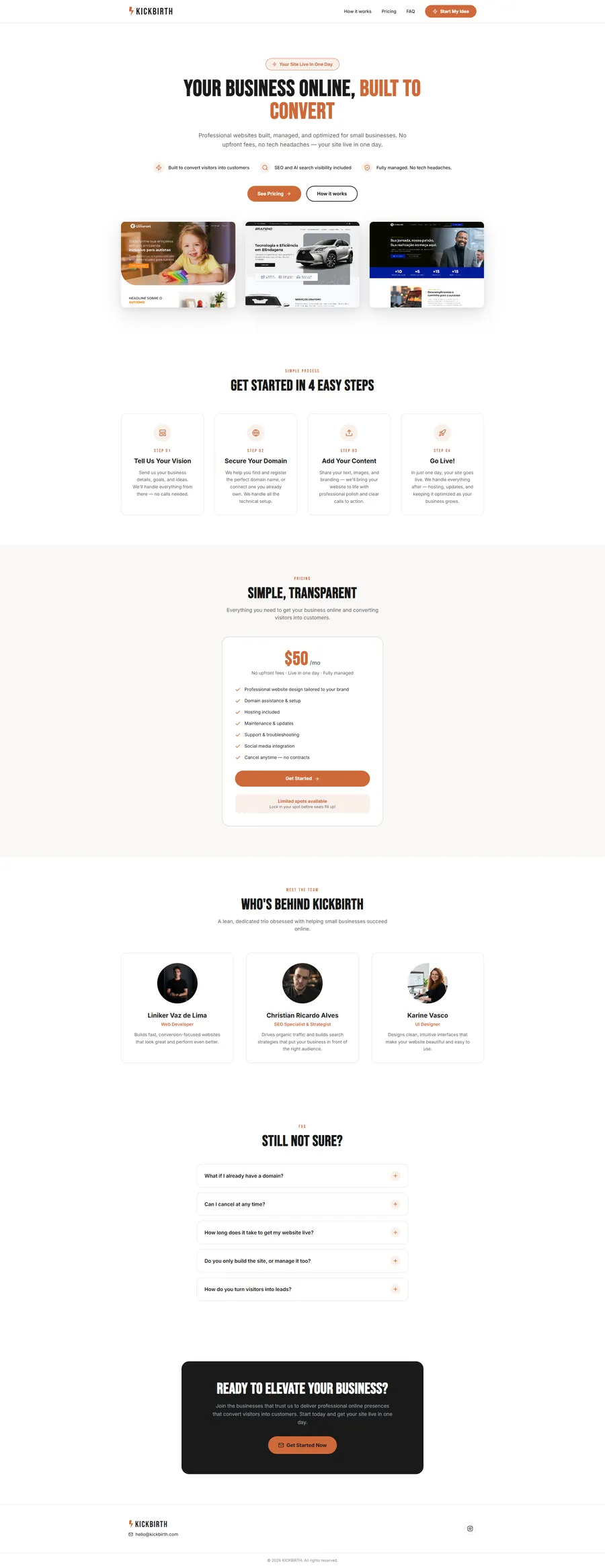Kickbirth Agencia de Web Design Flyer Web
